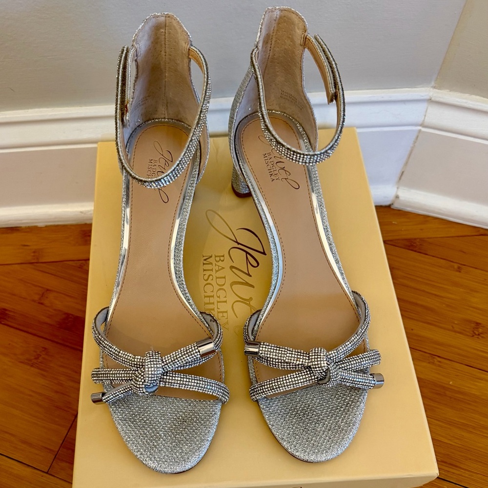 Lena Silver-Tone Glitter Women's Heels